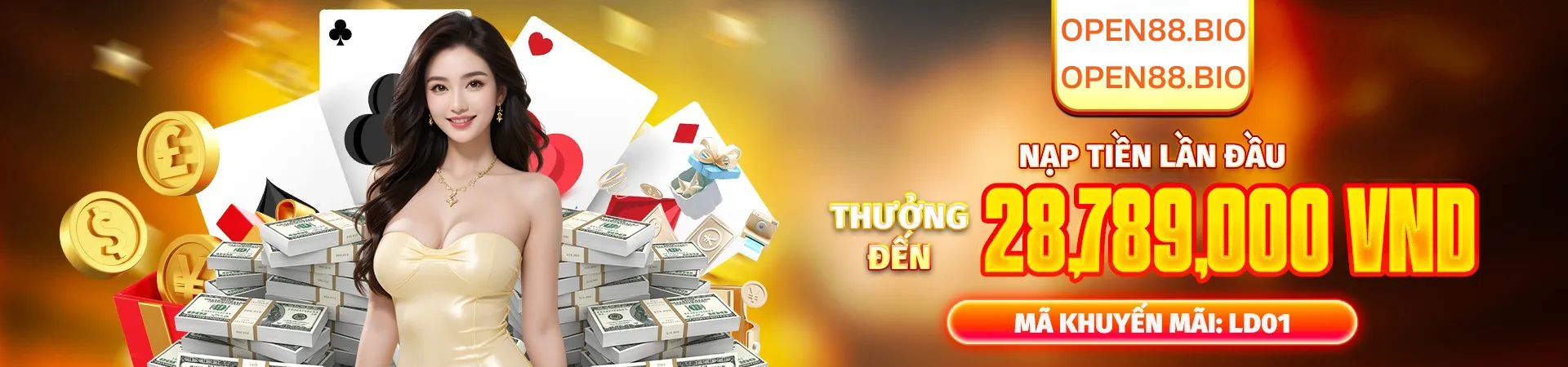 Open88 nạp đầu thưởng lên đến 28,789,000 VND