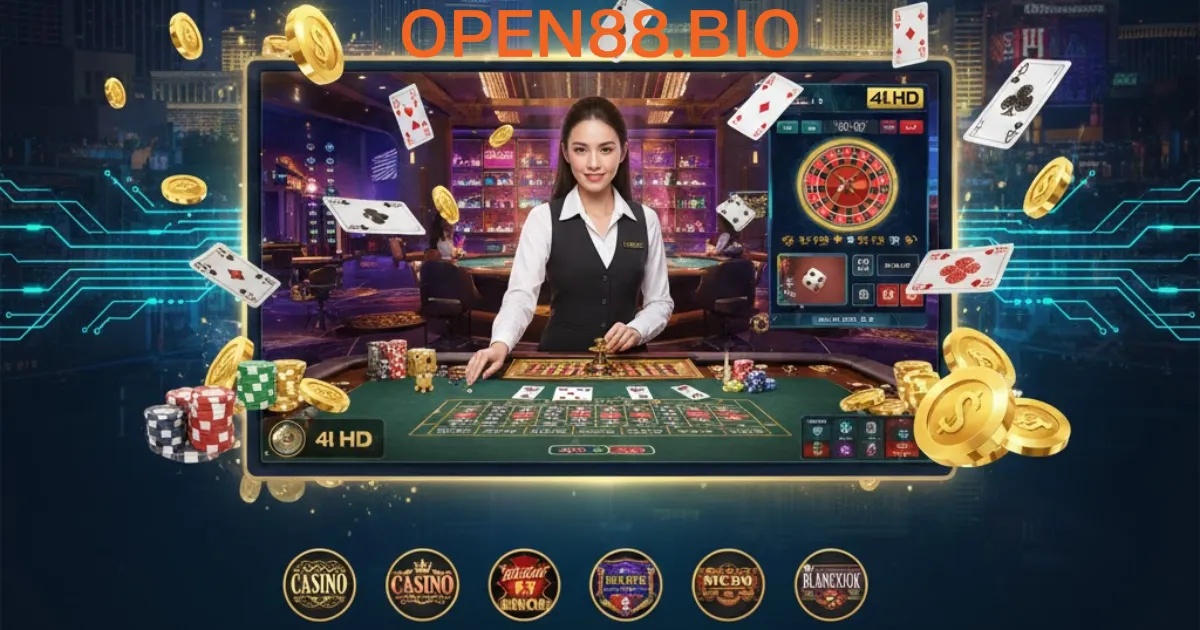 Sảnh casino với người thật chia và và livesteam thời gian thực