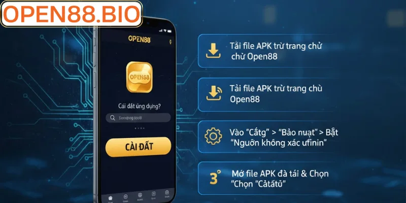 Giao diện tải app Open88 chính thức trên smartphone