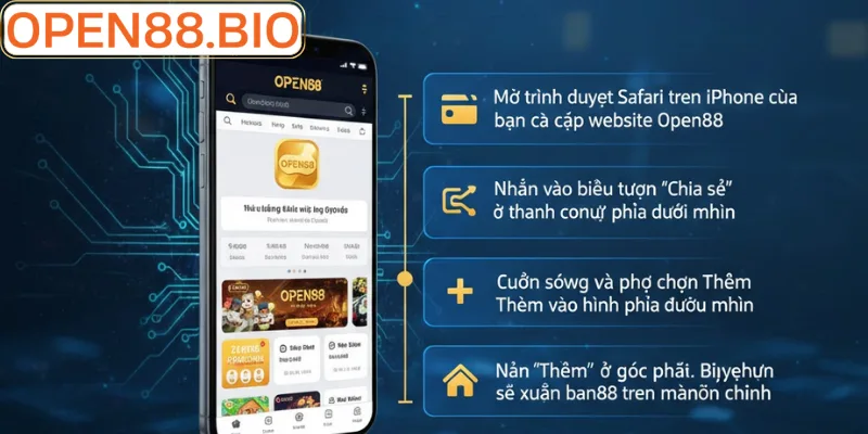 Cài đặt tiện ích ứng dụng Open88 trên thiết bị iOS